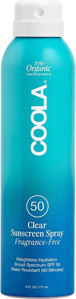 COOLA Clear Sunscreen Spray SPF 50, Fragrance Free Spray