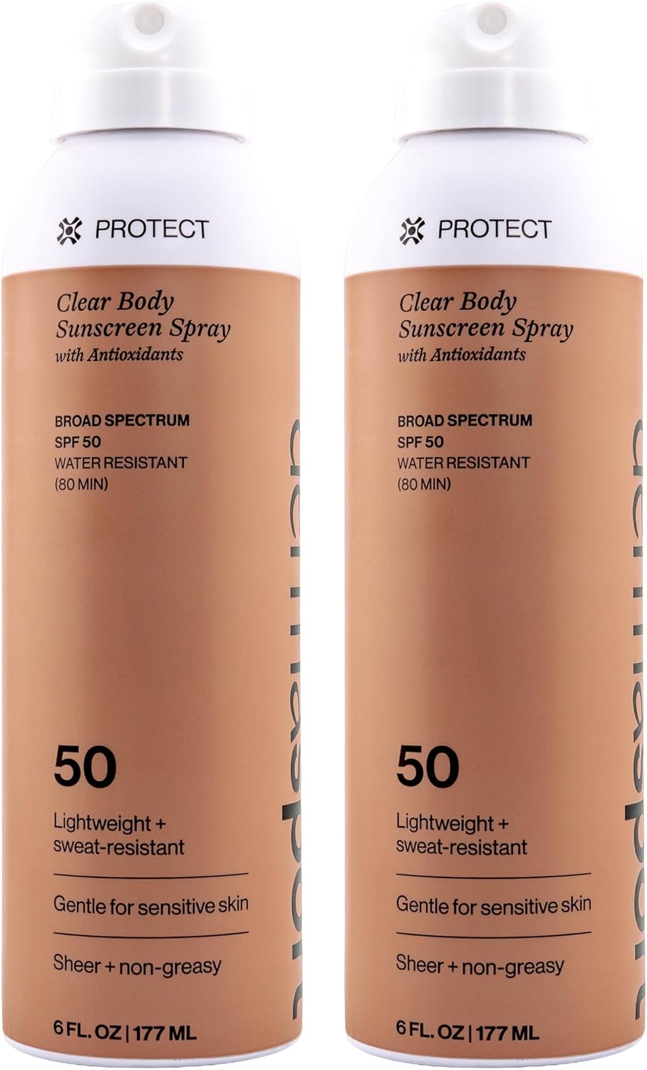 Dermasport SPF 50 Clear Body Sunscreen Spray, Water Resistant, 12 oz (2-Pack)