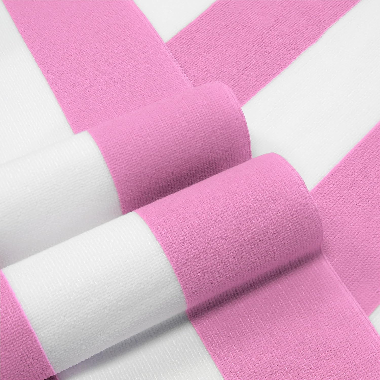 HENBAY Large Oversized Beach Towel – 35 x 70 Inch Microfiber Pool Towel, Pink Striped Quick Dry Cabana Swim Towel