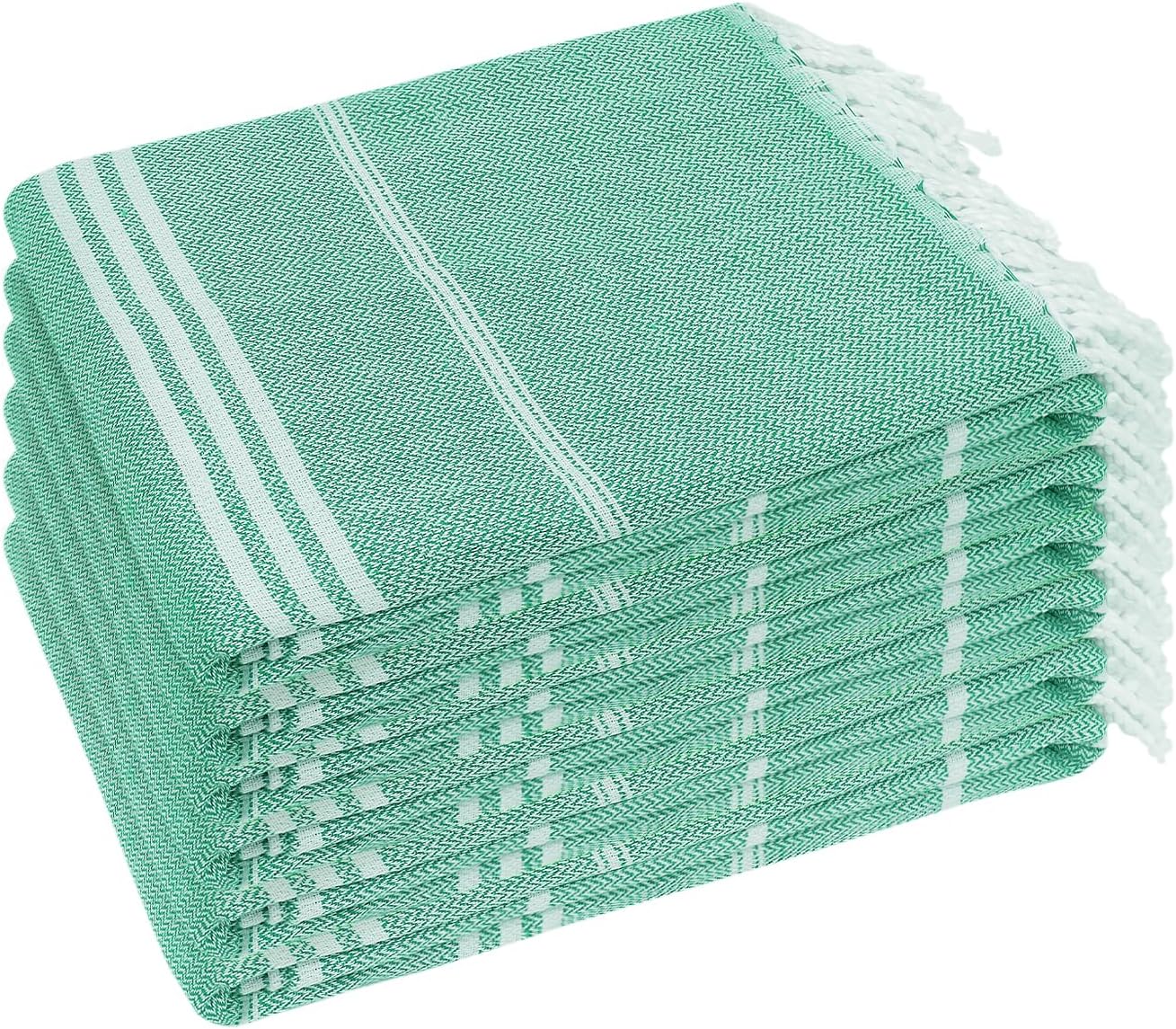 YSYJ Turkish Beach Towel 6 Pack Beach Towels 36″x71″ Beach Towel Oversized Sand Free Turkish Towel Quick Dry Bath Towels Teal